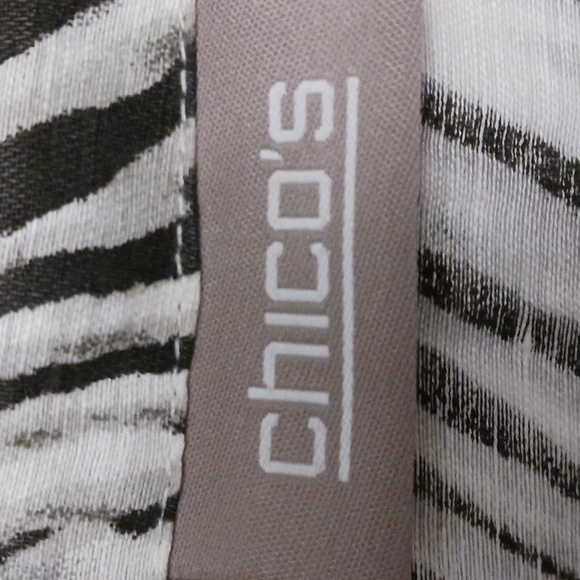 Chico's size 2 (large)women's lightweight jacket black and white zebra d… - Picture 9 of 14